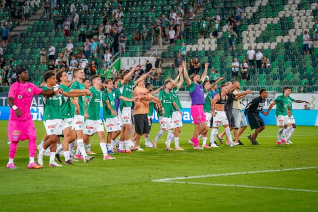 Swiss Soccer UEFA Conference League 2026–27, Qualifying Round, Round 3, Second Leg, August 13, 2026 FC St. Gallen 1879 (Switzerland) vs. Sheriff Tiraspol (Republic of Moldova) Berit Sitter Stadium, St. Gallen Joy, Emotions, Cheers, Victory, Fans, Team Copyright: xJOERANxSTEINSIEKx