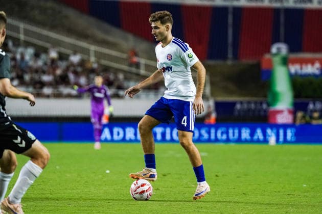 Soccer Croatia UEFA Conference League Qualifiers 2026–2027, Round 3, August 13, 2026: HNK Hajduk Split (Croatia) vs. FK Žalgiris Vilnius (Lithuania) at Poljud Stadium, Split, Croatia; Adrion Pajaziti, Hajduk Split Copyright: xLUKAxKOLANOVICx