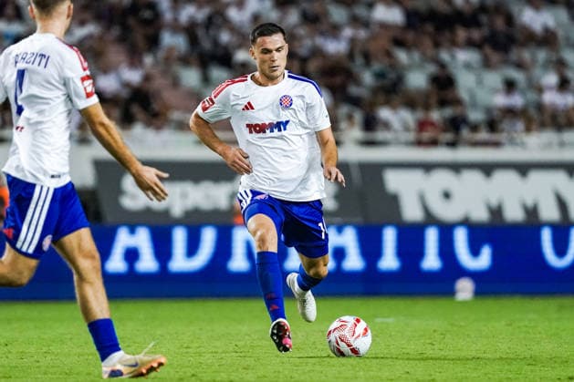 Soccer Croatia UEFA Conference League Qualifiers 2026–2027, Round 3, August 13, 2026: HNK Hajduk Split (Croatia) vs. FK Žalgiris Vilnius (Lithuania) at Poljud Stadium, Split, Croatia; Ron Raci, Hajduk Split Copyright: xLUKAxKOLANOVICx