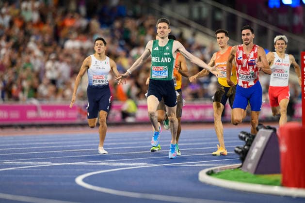 BIRMINGHAM, GREAT BRITAIN - August 13: Mark English (Ireland) winning the 800 metres final during the European Athletics Championships 2026 at Alexander Stadium in Birmingham, Great Britain (Photo by Sven Beyrich Sports Press Photo) Copyright: xSvenxBeyrich SportsxPressxPhotox Sportspressphoto_SPR205588
