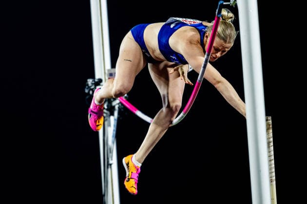 August 13, 2026: Wilma Heltelä of Finland competes in the women’s pole vault final on Day 4 of the 2026 European Athletics Championships on August 13, 2026 in Birmingham. Photo by Mathias Bergeld. BILDBYRAN code MB MT1068. track and field athletics friidrett friidrotts em em friidretts em 2026 European Athletics Championships 4 bbeng  Copyright: MATHIASxBERGELD BB260813MB164