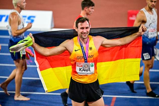 Niklas KAUL, Germany, USC Mainz, Men s 100m Decathlon, GBR, European Athletics Championships, Track and Field, August 13, 2026, GBR, European Athletics Championships, Track and Field, August 13, 2026, Birmingham Copyright: xEibnerxPressefoto JanxPapenfussx EP_JPS