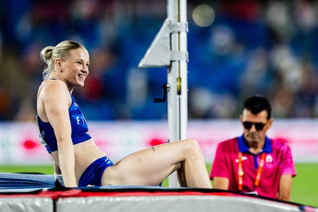 August 13, 2026: Wilma Heltelä of Finland competes in the women’s pole vault final on Day 4 of the 2026 European Athletics Championships on August 13, 2026 in Birmingham. Photo by Mathias Bergeld. BILDBYRAN code MB MT1068. track and field athletics friidrett friidrotts em em friidretts em 2026 European Athletics Championships 4 bbeng  Copyright: MATHIASxBERGELD BB260813MB172