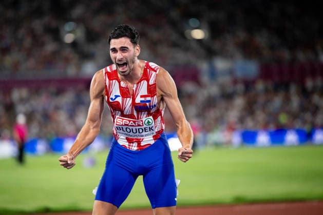 August 13, 2026, GBR, Track and Field, 2026 European Championships, Evening Session, Day 4, Birmingham: Marino Bloudek of Croatia celebrates his second-place finish and silver medal in the men’s 800-meter final at Alexander Stadium in Birmingham, England, United Kingdom Copyright: xNordphoto Memmlerx
