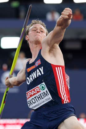 BIRMINGHAM, GREAT BRITAIN - AUGUST 13, 2026: Sander SKOTHEIM (NOR Norway) competing in the javelin throw of the decathlon during European Athletics Championships at Alexander Stadium on August 13, 2026 in Birmingham, Great Britain. Great Britain Copyright: xAxelxKohringx