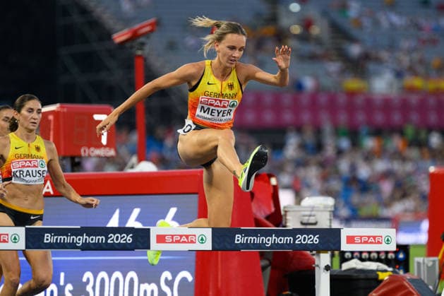 BIRMINGHAM, GREAT BRITAIN - August 13: Lea Meyer (Germany) during the 3000 metres steeplechase final ahead of Gesa Felicitas Krause (Germany) during the European Athletics Championships 2026 at Alexander Stadium in Birmingham, Great Britain (Photo by Sven Beyrich Sports Press Photo) Copyright: xSvenxBeyrich SportsxPressxPhotox Sportspressphoto_SPR205733