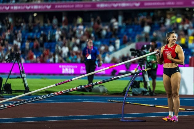 European Athletics Championships, Birmingham, August 13, 2026 BIRMINGHAM, UNITED KINGDOM AUGUST 13 The moment Angelica Moser of Switzerland realizes she has won the women’s pole vault at the European Athletics Championships in Birmingham on August 13, 2026, in Birmingham, United Kingdom Copyright: xBEAUTIFULxSPORTS UlfxSchillerx