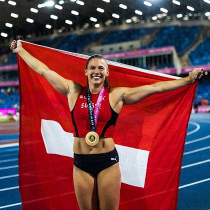 European Athletics Championships, Birmingham, August 13, 2026 BIRMINGHAM, UNITED KINGDOM AUGUST 13 Angelica Moser of Switzerland celebrates after winning the pole vault final at the European Athletics Championships in Birmingham on August 13, 2026, in Birmingham, United Kingdom Copyright: xBEAUTIFULxSPORTS UlfxSchillerx
