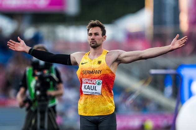 European Athletics Championships, Birmingham, August 13, 2026 BIRMINGHAM, UNITED KINGDOM AUGUST 13 Niklas Kaul (GER) of Germany celebrates during the javelin throw in the men s decathlon at the European Athletics Championships in Birmingham on August 13, 2026, in Birmingham, United Kingdom Copyright: xBEAUTIFULxSPORTS UlfxSchillerx