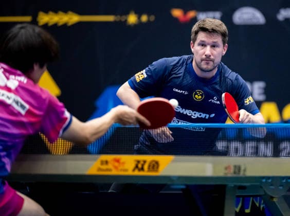 MALMÖ, August 13, 2026 — Sweden’s Kristian Karlsson faces Shunsuke Togami of Japan in the second round of the men’s singles at the Europe Smash Sweden 2026 table tennis tournament at Baltiska Hallen in Malmö, Sweden, on August 13, 2026 MALMÖ SWEDEN x50090x  Copyright: xJohanxNilssonx xTTx EUROPE SMASH SWEDEN 2026