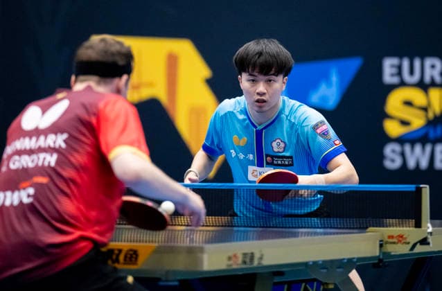 MALMÖ, August 13, 2026 — Jonathan Groth of Denmark faced LIN Yun Ju of Chinese Taipei in the second round of the men’s singles at the Europe Smash Sweden 2026 table tennis tournament at Baltiska Hallen in Malmö, Sweden, on August 13, 2026 MALMÖ SWEDEN x50090x  Copyright: xJohanxNilssonx xTTx EUROPE SMASH SWEDEN 2026