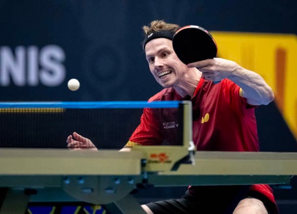 MALMÖ, August 13, 2026 — Jonathan Groth of Denmark faced LIN Yun Ju of Chinese Taipei in the second round of the men’s singles at the Europe Smash Sweden 2026 table tennis tournament at Baltiska Hallen in Malmö, Sweden, on August 13, 2026 MALMÖ SWEDEN x50090x  Copyright: xJohanxNilssonx xTTx EUROPE SMASH SWEDEN 2026