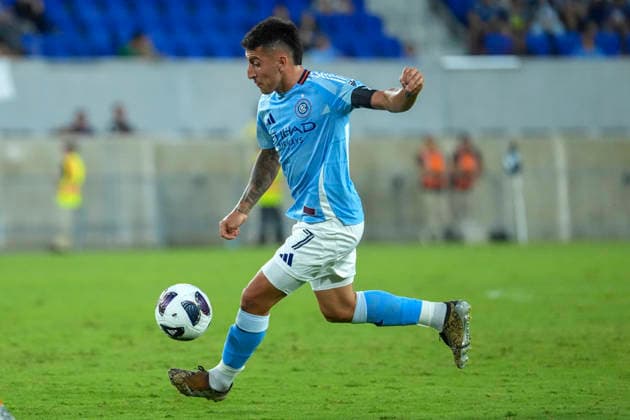 Nicolas Fernandez of NYC controls the ball in a Leagues Cup match between NYC FC and Necaxa at Red Bull Arena in New Jersey, United States, 13 August 2026. Leagues Cup: NYC FC - Necaxa !ACHTUNG: NUR REDAKTIONELLE NUTZUNG!  Copyright: xÁngelxColmenaresx AMDEP783 0864034538st