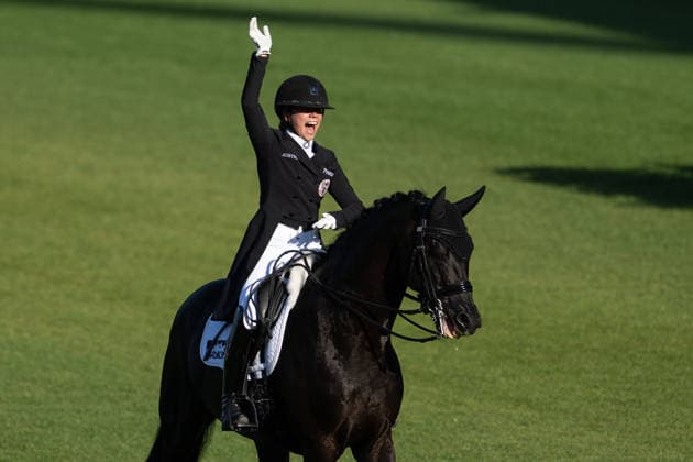 August 14, 2026: Felicita Simoncic of Austria and her horse Four Legends celebrate during the Dressage Grand Prix Special on Day 4 of the 2026 FEI World Championships on August 14, 2026 in Aachen. Photo by Emma Wallskog. BILDBYRAN code EW EW0682 equestrian sports 2026 World Championships 2026 FEI World Championships BBENG equestrian sports World Championships dressage  Copyright: EMMAxWALLSKOG BB260814EW002