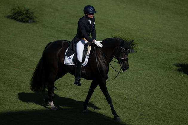 August 14, 2026: Henri Ruoste of Finland, riding Tiffanys Diamond, competes in the Dressage Grand Prix Special on Day 4 of the 2026 FEI World Championships on August 14, 2026 in Aachen. Photo by Emma Wallskog, BILDBYRAN, code EW EW0682, equestrian sports, 2026 World Championships, 2026 FEI World Championships, BBENG, equestrian sports, World Championships, dressage, Finland Copyright: EMMAxWALLSKOG BB260814EW010