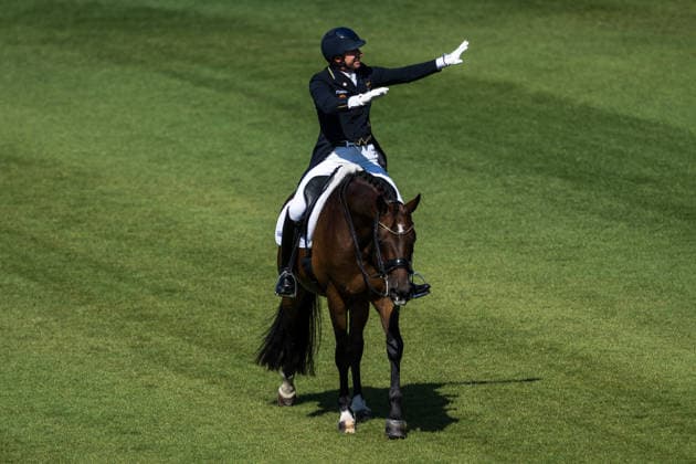August 14, 2026: Patrik Kittel of Sweden, riding Touchdown, competes in the Dressage Grand Prix Special on Day 4 of the 2026 FEI World Championships, 2026 in Aachen. Photo by Emma Wallskog, BILDBYRAN, code EW EW0682. equestrian sports, 2026 World Championships, 2026 FEI World Championships, BBENG, equestrian sports, World Championships, dressage, Sweden Copyright: EMMAxWALLSKOG BB260814EW029