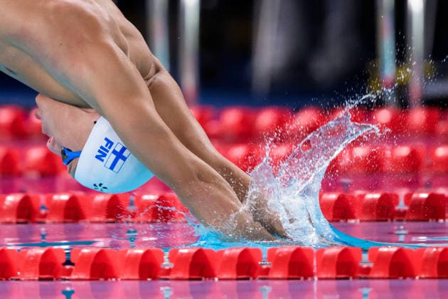 August 14, 2026: Eetu Autio of Finland competes in the men’s 200-meter butterfly swimming heats during Day 15 of the 2026 European Aquatics Championships on August 14, 2026 in Saint Denis. Photo by Joel Marklund. BILDBYRAN code JM JM0843 bbeng swimming 2026 European Aquatics Championships EM  Copyright: JOELxMARKLUND BB260814JM098