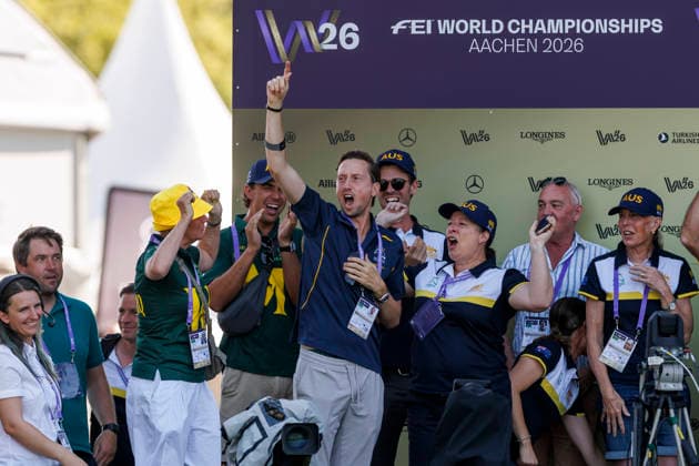 2026 FEI World Championships in Aachen, AACHEN FEI World Championships 2026 FUCHS Martin SUI, Team Australia, PEARCE Simone AUS, Will Marq Kiss and Cry FEI Dressage World Championship Grand Prix Special Individual Meggle Prize Aachen, Soers Equestrian Stadium, August 14, 2026