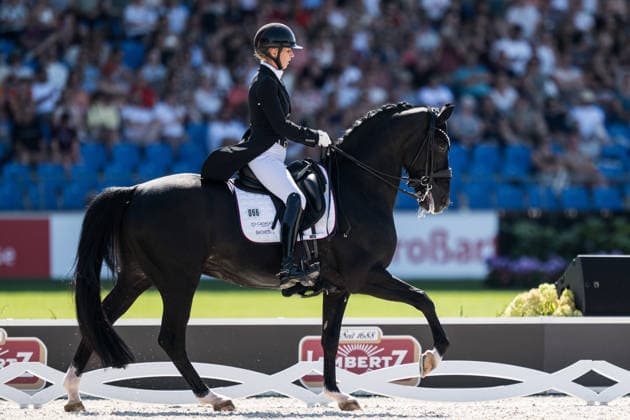 August 14, 2026: Isabel Freese of Norway, riding Total Hope, competes in the Dressage Grand Prix Special on Day 4 of the 2026 FEI World Championships on August 14, 2026 in Aachen. Photo by Emma Wallskog. BILDBYRAN code EW EW0682 equestrian sports 2026 World Championships 2026 FEI World Championships BBENG equestrian sports World Championships dressage Norway  Copyright: EMMAxWALLSKOG BB260814EW063