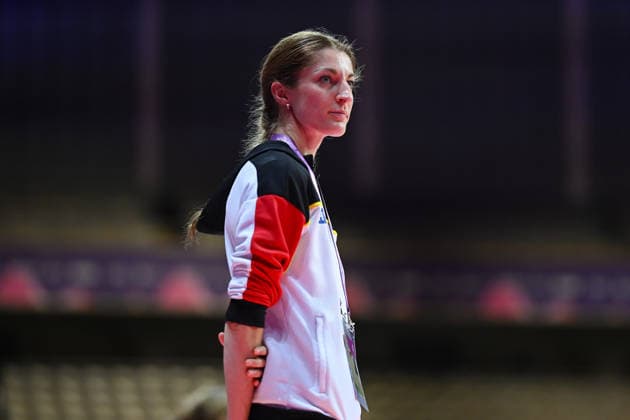 Camilla Pfeffer, Head Coach of the German Team, Rhythmic Gymnastics World Championships, Podium Training, August 14, 2026, Rhythmic Gymnastics World Championships, Podium Training, August 14, 2026, Frankfurt Copyright: xEibner-Pressefoto xHoepnerx EP_PHR