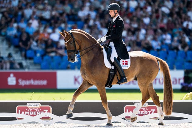August 14, 2026: Daniel Bachmann Andersen of Denmark, riding Flash Gordon, competes in the Dressage Grand Prix Special on Day 4 of the 2026 FEI World Championships, 2026 in Aachen. Photo by Emma Wallskog, BILDBYRAN, code EW EW0682. equestrian sports, 2026 World Championships, 2026 FEI World Championships, BBENG, equestrian sports, World Championships, dressage Copyright: EMMAxWALLSKOG BB260814EW066