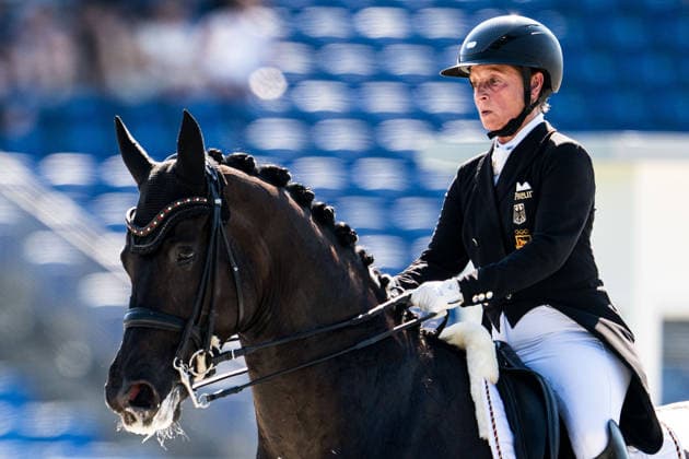August 14, 2026: Isabell Werth of Germany, riding Wendy de Fontaine, competes in the Dressage Grand Prix Special on Day 4 of the 2026 FEI World Championships, 2026 in Aachen. Photo by Emma Wallskog, BILDBYRAN, code EW EW0682. equestrian sports, 2026 World Championships, 2026 FEI World Championships, BBENG, equestrian sports, World Championships, dressage Copyright: EMMAxWALLSKOG BB260814EW081