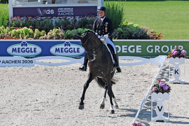 4th place: Isabell Werth (GER), Germany, riding Wendy de Fontaine, Dressage, FEI Dressage World Championship MEGGLE Prize, Grand Prix Special, Individual Competition, AACHEN FEI World Championships 2026, World Equestrian Festival, 2026 World Equestrian Games, Aachen 2026, Welcome Home 2026, Aachen Soers, August 11–23, 2026, Equestrian Sports, August 14, 2026, Aachen Soers, Germany