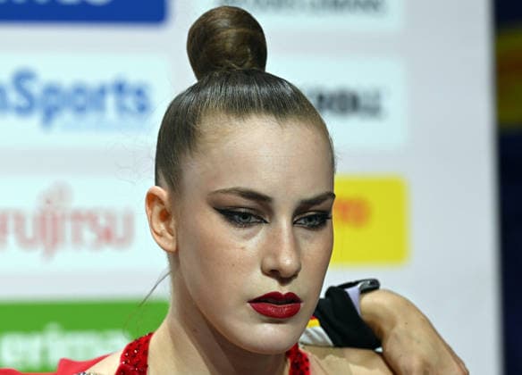 August 14, 2026, xhbx, 2026 Rhythmic Gymnastics World Championships, from left: Darja Varfolomeev, Germany, Ball, DFL, DFB. REGULATIONS PROHIBIT ANY USE OF PHOTOGRAPHS AS IMAGE SEQUENCES AND OR QUASI-VIDEO. Frankfurt am Main