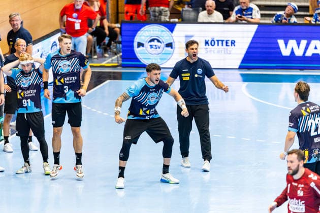 August 14, 2026, GER, Handball, Men, Season 26–27, Wartburg Cup presented by Koetter Security, ThSV Eisenach vs. SG Flensburg-Handewitt, Justin Kurch (ThSV Eisenach), 52 99817 Eisenach, Werner Assmann, Am Sportpark, Thuringia, Germany