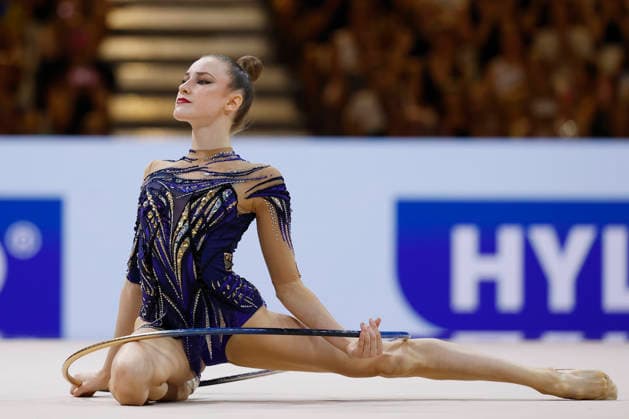 Darja Varfolomeev at the individual all-around final of the 2026 World Rhythmic Gymnastics Championships in Frankfurt am Main, Germany, on August 14, 2026 Copyright: HMBxMedia xHeikoxBecker