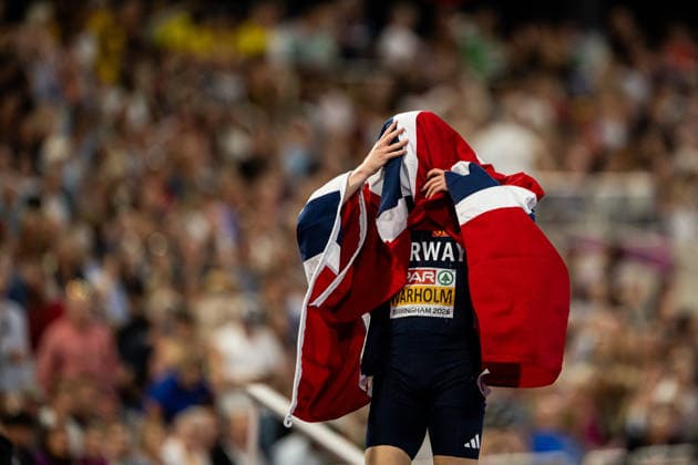 August 14, 2026: Karsten Warholm of Norway after the men’s 400-meter hurdles final on Day 5 of the 2026 European Athletics Championships on August 14, 2026 in Birmingham. Photo by Maxim Thore. BILDBYRAN code MT MT1070 track and field athletics friidrett friidrotts em em friidretts em 2026 European Athletics Championships Day 5 bbeng  Copyright: MAXIMxTHORE BB260814MT083