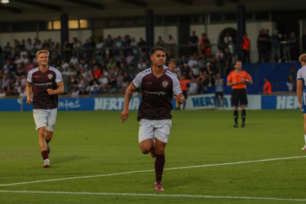August 14, 2026, Hertha BSC II vs. BFC Dynamo, Regionalliga 2026–2027, Matchday 5, Scorer of the 1–0 goal: Ben Meyer Noack (BFC Dynamo), Berlin, Berlin, Germany