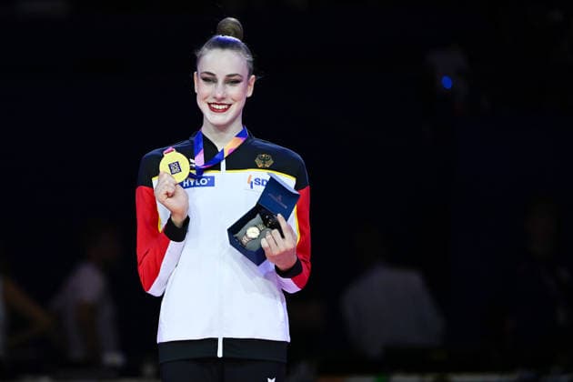 Darja Varfolomeev is the World Champion at the Rhythmic Gymnastics World Championships, Individual All-Around Final, August 14, 2026; Rhythmic Gymnastics World Championships, Individual All-Around Final, August 14, 2026, Frankfurt Copyright: xEibner-Pressefoto xHoepnerx EP_PHR