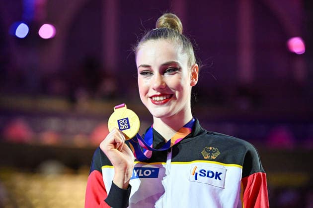 Darja Varfolomeev is the World Champion at the Rhythmic Gymnastics World Championships, Individual All-Around Final, August 14, 2026; Rhythmic Gymnastics World Championships, Individual All-Around Final, August 14, 2026, Frankfurt Copyright: xEibner-Pressefoto xHoepnerx EP_PHR