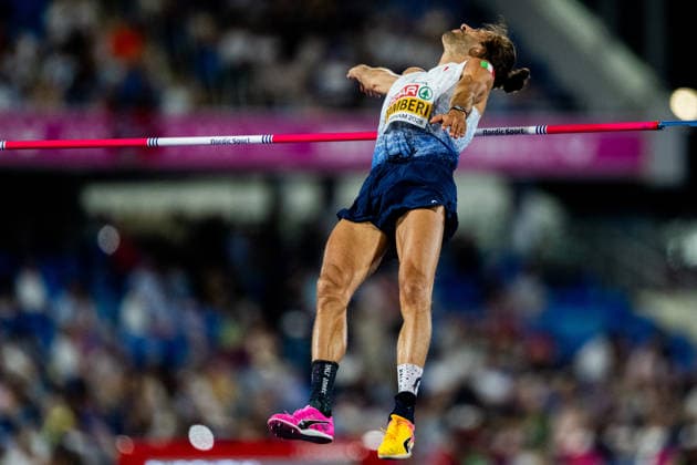 August 14, 2026: Gianmarco Tamberi of Italy competes in the men’s high jump final during Day 5 of the 2026 European Athletics Championships on August 14, 2026 in Birmingham. Photo by Mathias Bergeld. BILDBYRAN code MB MT1070. track and field, athletics, friidrett, friidrotts EM, 2026 European Athletics Championships, Day 5, BBENG  Copyright: MATHIASxBERGELD BB260814MB127