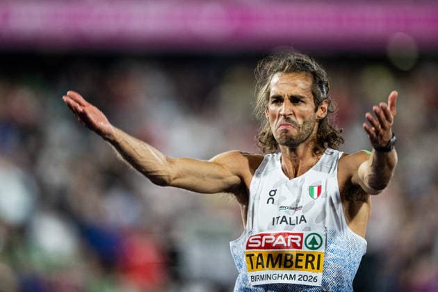 260814 Gianmarco Tamberi celebrates after the men’s high jump final on day 5 of the 2026 European Athletics Championships on August 14, 2026 in Birmingham. Photo by Mathias Bergeld. BILDBYRAN code MB MT1070. track and field, athletics, friidrett, friidrotts EM, 2026 European Athletics Championships, Day 5, BBENG, celebration  Copyright: MATHIASxBERGELD BB260814MB134