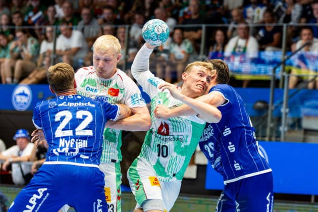 August 14, 2026, GER, Handball, Men, Season 26–27, Wartburg Cup presented by Koetter Security, SC Magdeburg vs. TBV Lemgo Lippe, Gisli Thorgeir Kristjansson, SC Magdeburg, 99817 Eisenach, Werner Assmann, Halle Am Sportpark, Thuringia, Germany