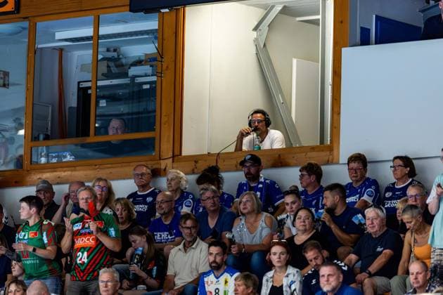August 14, 2026, GER, Handball, Men, 2026–2027 Season, Wartburg Cup presented by Koetter Security, SC Magdeburg vs. TBV Lemgo Lippe, Arena Announcer Enrico Schack, 99817 Eisenach, Werner Assmann, Am Sportpark, Thuringia, Germany