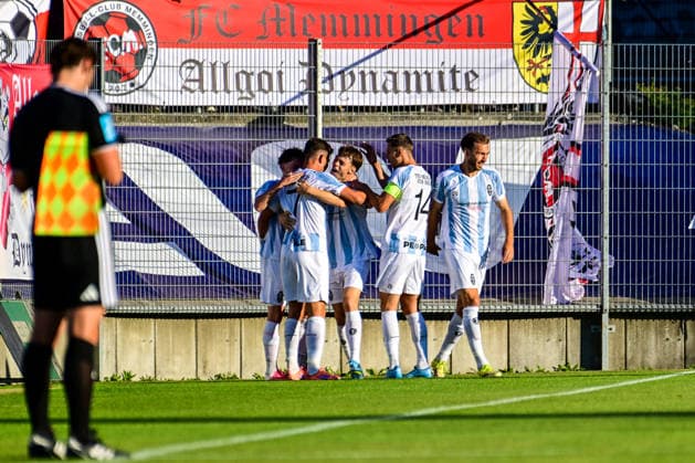 August 14, 2026, GER, Soccer, Men s, Bavarian Regional League, FC Memmingen vs. TSV 1860 Munich; Munich fans celebrate after the 0–1 goal, Florian Niederlechner, Munich, 7 Memmingen, ArenaPark, Bavaria, Germany Copyright: xNordphotox xHafnerx