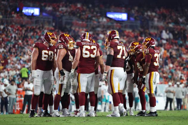 August 14, 2026, Landover, Maryland, USA: An NFL, American Football Herren, USA preseason game between the Washington Commanders and Miami Dolphins was played at Northwest Stadium on Friday, August 14, 2026; Landover, Maryland, USA. MD: NFL Preseason 2026: Miami Dolphins : Washington Commanders  - ZUMAs325 20260814_zsp_s325_022 Copyright: xJessxStilesx