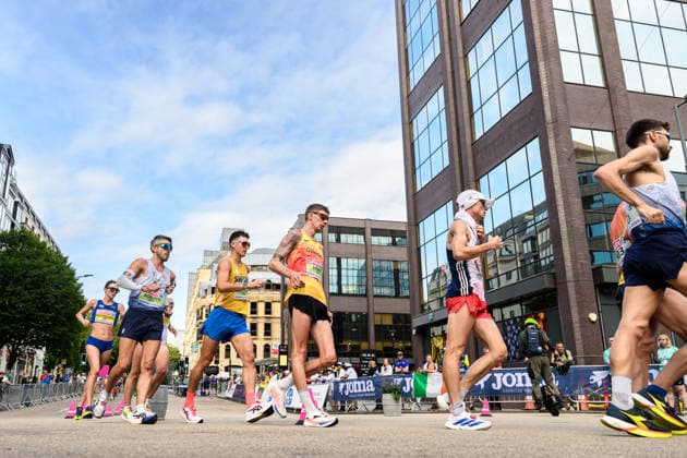 August 15, 2026: Perseus Karlström of Sweden competes in the men’s half marathon race walk during Day 6 of the 2026 European Athletics Championships on August 15, 2026 in Birmingham. Photo by Mathias Bergeld, BILDBYRAN, code MB MT1071. track and field, athletics, friidrett, friidrotts EM, 2026 European Athletics Championships, Day 6, BBENG, race walk, Sweden, Sverige  Copyright: MATHIASxBERGELD BB260815MB010