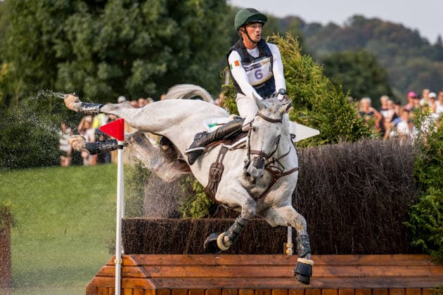 August 15, 2026: Ian Cassells of Ireland, riding Millridge Atlantis, competes in the Eventing Cross Country on Day 5 of the 2026 FEI World Championships on August 15, 2026 in Aachen. Photo by Emma Wallskog. BILDBYRAN code EW EW0685 equestrian sports 2026 World Championships 2026 FEI World Championships BBENG equestrian sports World Championships eventing cross-country  Copyright: EMMAxWALLSKOG BB260815EW007