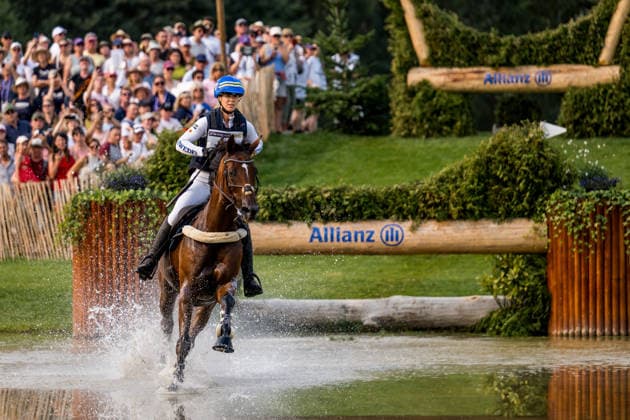 August 15, 2026: Sofia Sjöborg of Sweden, riding Bryjamolga van het Marienshof, competes in the Eventing Cross Country on Day 5 of the 2026 FEI World Championships in Aachen. 2026 in Aachen. Photo by Emma Wallskog. BILDBYRAN code EW EW0685 equestrian sports riding 2026 World Championships 2026 FEI World Championships bbeng equestrian sports World Championships eventing cross-country Sweden  Copyright: EMMAxWALLSKOG BB260815EW014