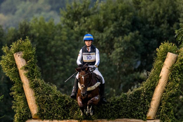 August 15, 2026: Sofia Sjöborg of Sweden, riding Bryjamolga van het Marienshof, competes in the Eventing Cross Country on Day 5 of the 2026 FEI World Championships in Aachen. 2026 in Aachen. Photo by Emma Wallskog, BILDBYRAN, code EW EW0685. equestrian sports, riding, 2026 World Championships, 2026 FEI World Championships, BBENG, equestrian sports, World Championships, eventing, cross-country, Sweden  Copyright: EMMAxWALLSKOG BB260815EW016