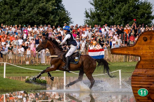 August 15, 2026: Sofia Sjöborg of Sweden, riding Bryjamolga van het Marienshof, competes in the Eventing Cross Country on Day 5 of the 2026 FEI World Championships in Aachen. 2026 in Aachen. Photo by Emma Wallskog, BILDBYRAN, code EW EW0685. equestrian sports, riding, 2026 World Championships, 2026 FEI World Championships, BBENG, equestrian sports, World Championships, eventing, cross-country, Sweden  Copyright: EMMAxWALLSKOG BB260815EW021