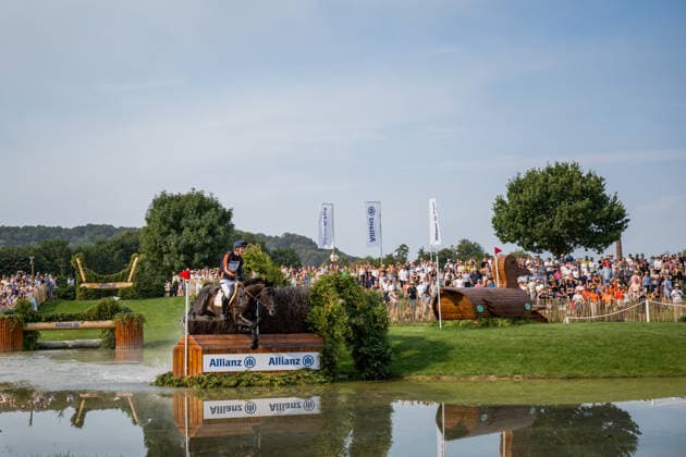 August 15, 2026: Splinter Bergsma of the Netherlands, riding Vigo Key, competes in the Eventing Cross Country on Day 5 of the 2026 FEI World Championships on August 15, 2026 in Aachen. Photo by Emma Wallskog. BILDBYRAN code EW EW0685 equestrian sports riding 2026 World Championships 2026 FEI World Championships bbeng equestrian sports World Championships eventing cross-country  Copyright: EMMAxWALLSKOG BB260815EW022