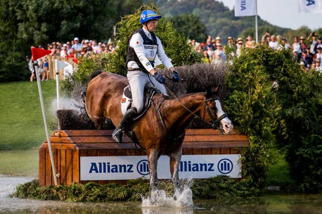 August 15, 2026: Christoffer Forsberg of Sweden, riding Hippo’s Sapporo, competes in the Eventing Cross Country on Day 5 of the 2026 FEI World Championships on August 15, 2026 in Aachen. Photo by Emma Wallskog. BILDBYRAN code EW EW0685 equestrian sports riding 2026 World Championships 2026 FEI World Championships bbeng equestrian sports World Championships eventing cross-country Sweden  Copyright: EMMAxWALLSKOG BB260815EW027