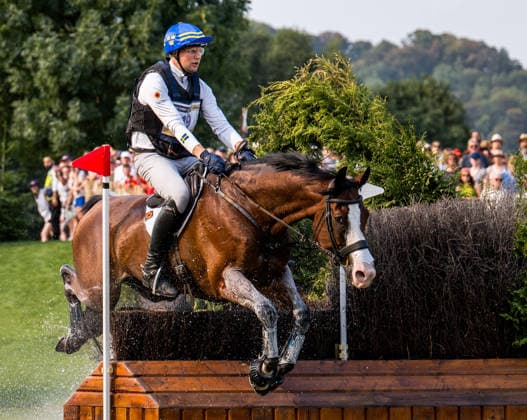 August 15, 2026: Christoffer Forsberg of Sweden, riding Hippo’s Sapporo, competes in the Eventing Cross Country on Day 5 of the 2026 FEI World Championships on August 15, 2026 in Aachen. Photo by Emma Wallskog. BILDBYRAN code EW EW0685 equestrian sports riding 2026 World Championships 2026 FEI World Championships bbeng equestrian sports World Championships eventing cross-country Sweden  Copyright: EMMAxWALLSKOG BB260815EW032