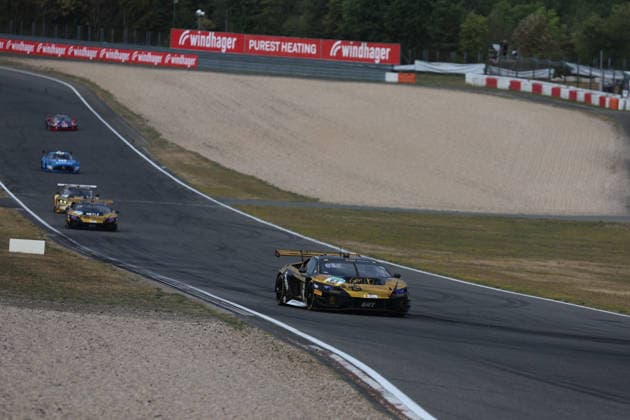 Nürburg, Germany, August 15–16, 2026; 2026 DTM Nürburgring Qualifying, Saturday. Pictured: Maximilian Paul (GER) 63 ahead of Mirko Bortolotti (ITA) 19 of the Grasser Racing Team, Nürburgring, Rhineland-Palatinate Copyright: xFotostandx xFWMEDIAx