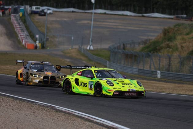 Nürburg, Germany, August 15–16, 2026; 2026 DTM Nürburgring Qualifying, Saturday; Pictured: Thomas Preining (GER) 91 ahead of Kelvin van der Linde (RSA) 3; Nürburgring, Rhineland-Palatinate Copyright: xFotostandx xFWMEDIAx